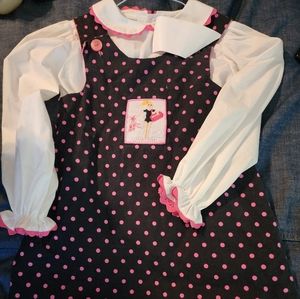 Black and pink polka dot dress